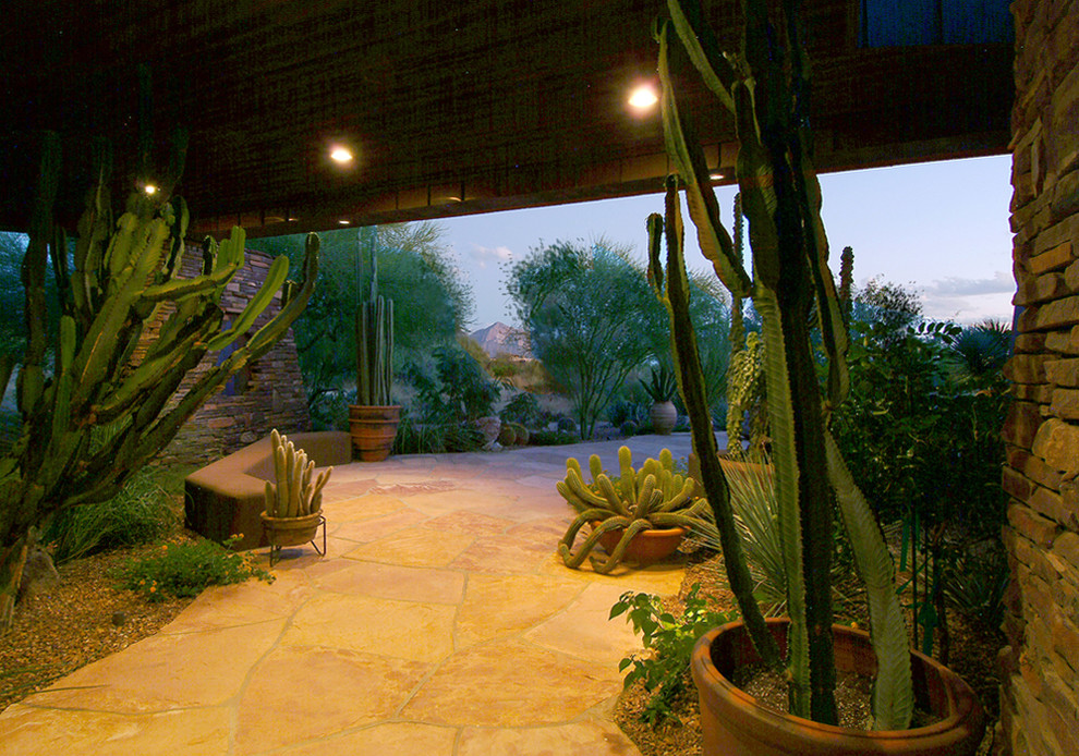 This is an example of a mediterranean landscaping in Phoenix.