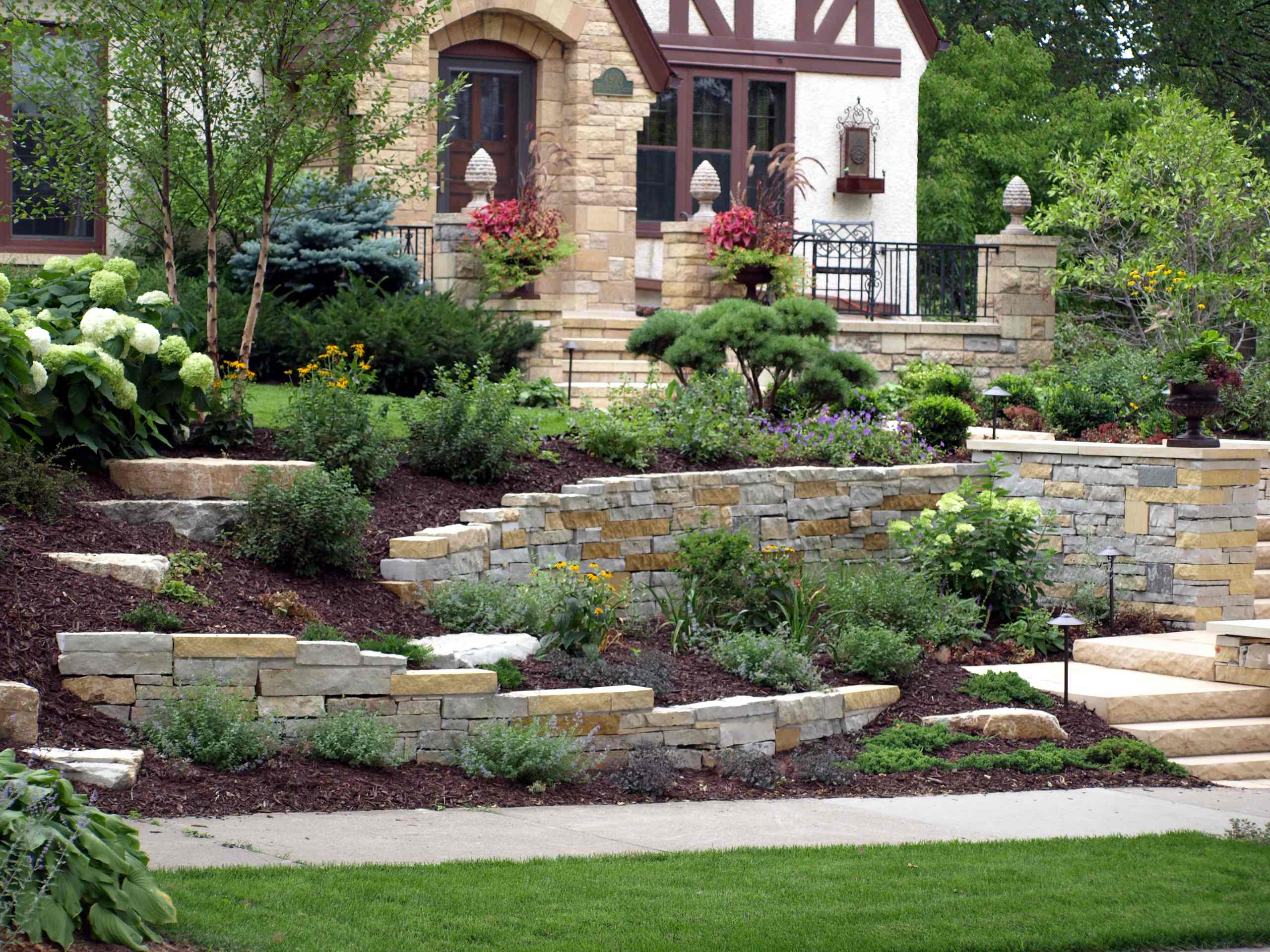 Stone Terraced Gardens - Rustic - Landscape - Minneapolis - by Ground One Landscape  Design + Build | Houzz