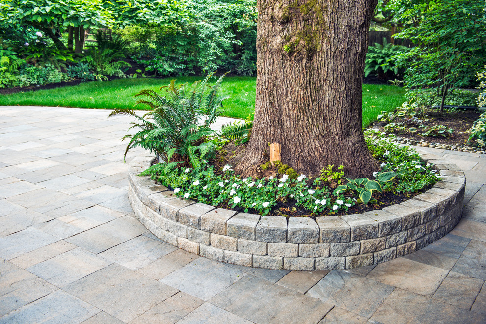 Stone Tree Ring Planter Traditional Landscape Seattle By Mutual Materials Houzz Stone Tree Ring Planter Traditional, Circular Planters Around Trees