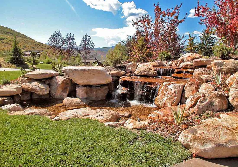 Design ideas for a water fountain landscape in Salt Lake City.