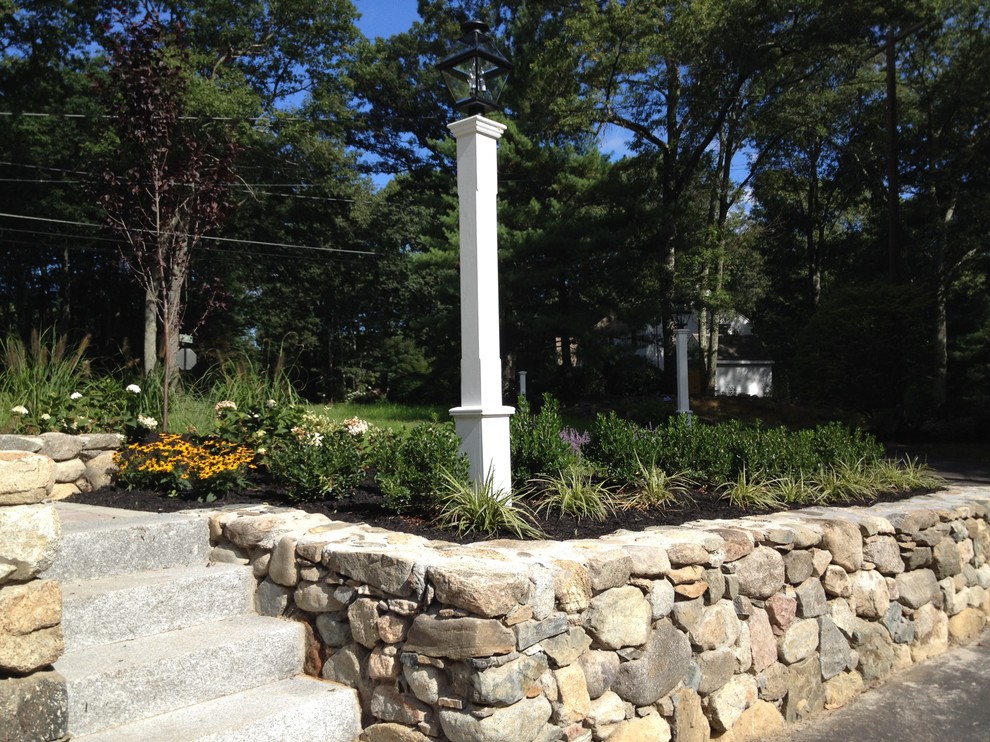 Sudbury Colonial Traditional Landscape Boston by Brookwood Landscape and Stonework Inc