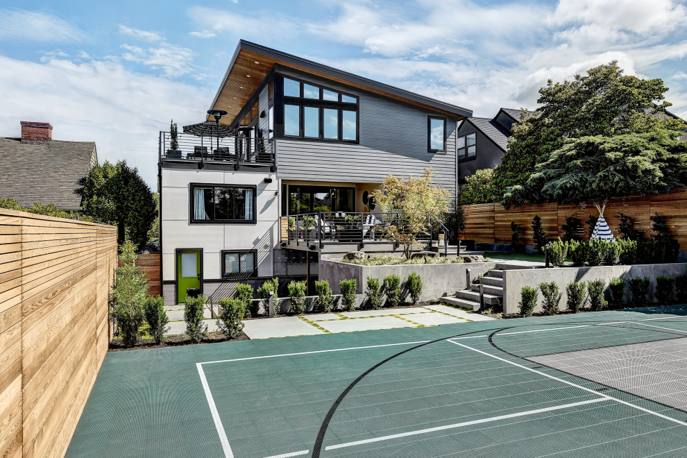Inspiration for a large contemporary full sun outdoor sport court in Seattle.