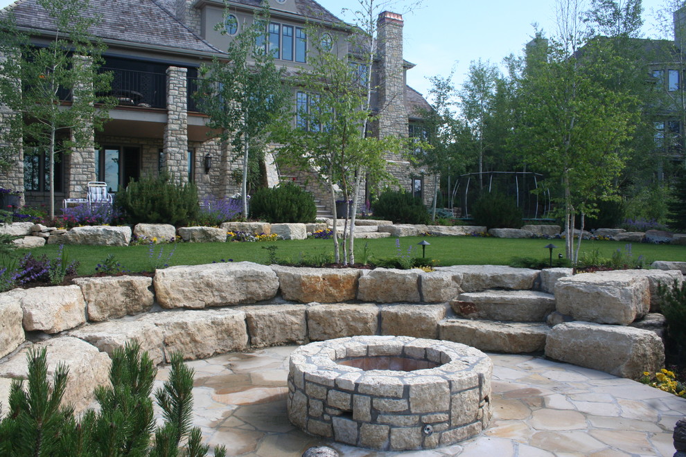 Terraced Fire Pit - Traditional - Landscape - Calgary - by Sundance