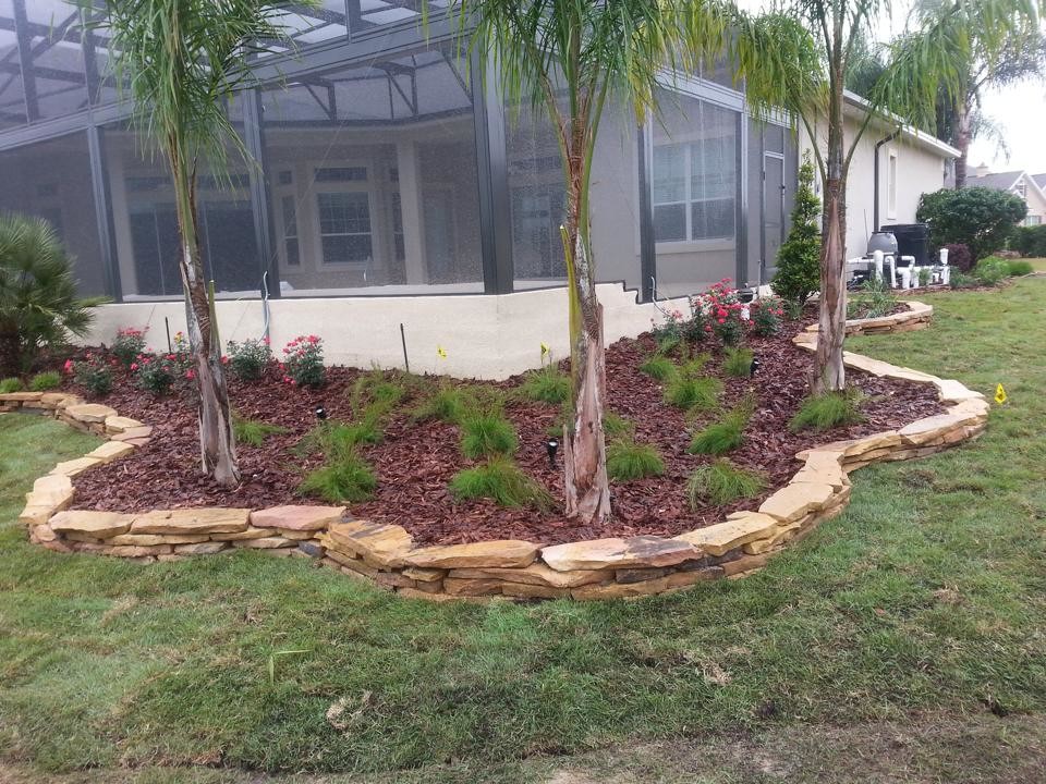 The Villages Natural Stone Borders and Landscaping Project Landscape