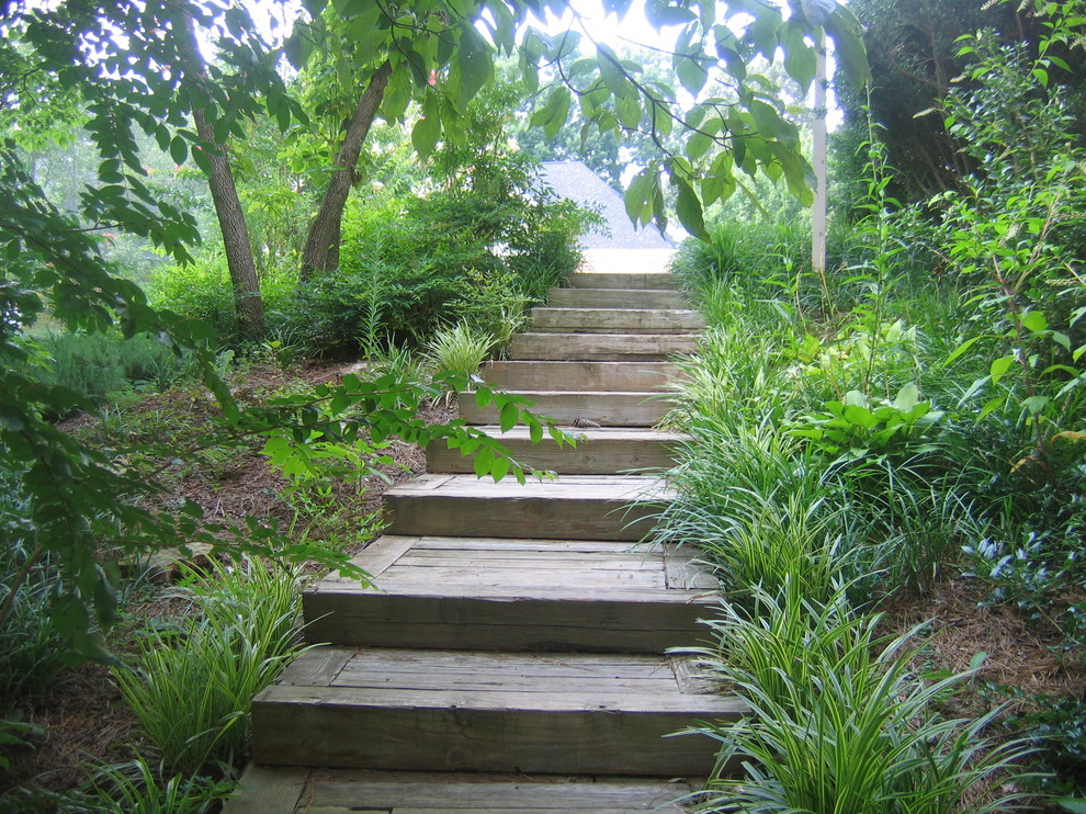 Timber Steps - Rustic - Landscape - Atlanta - by Bloom'n Gardens ...