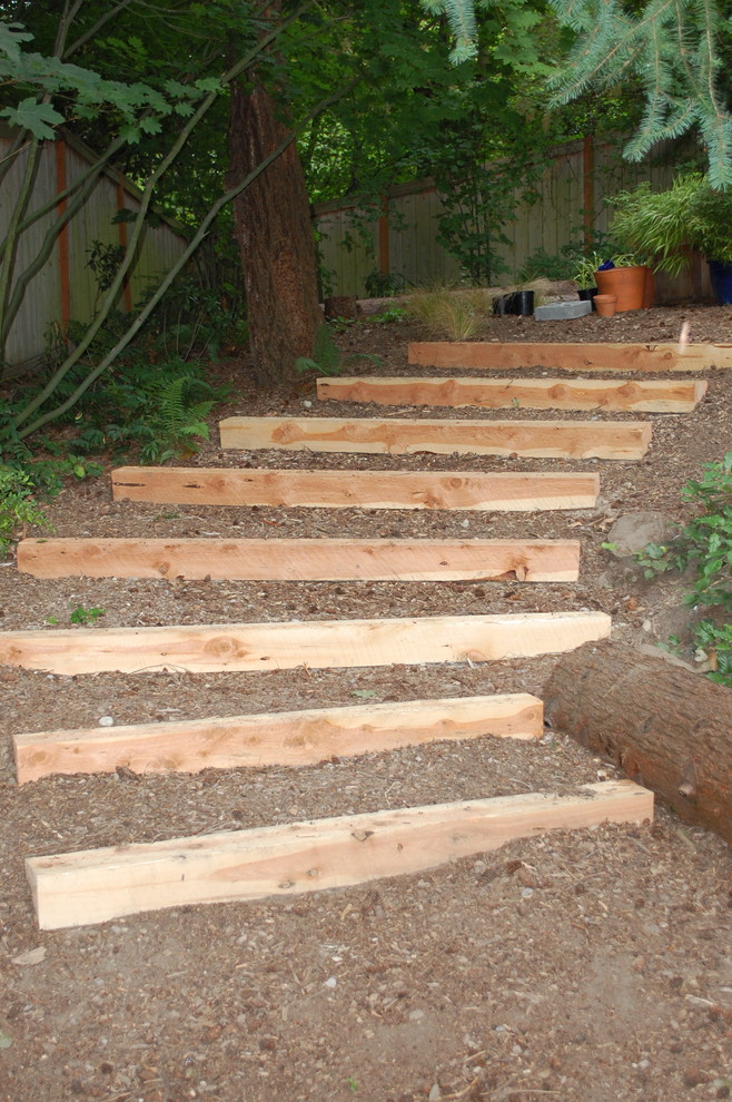 Timber Walls and Steps - Contemporary - Landscape - Seattle - by Avalon ...