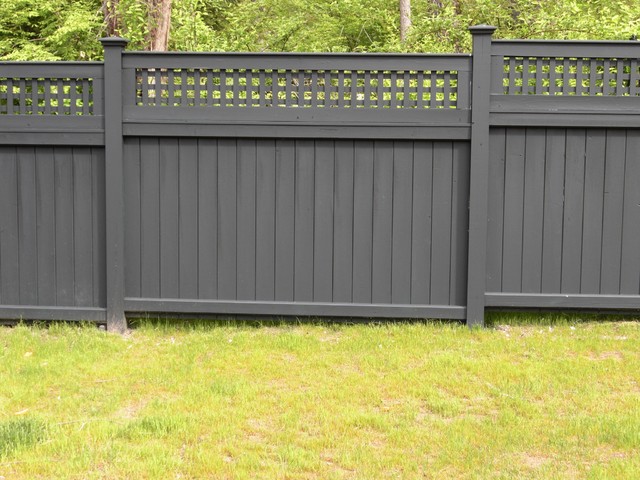 Tongue & Groove Fence with Lattice Topper - Traditional - Landscape - New  York - by Riverside Fence