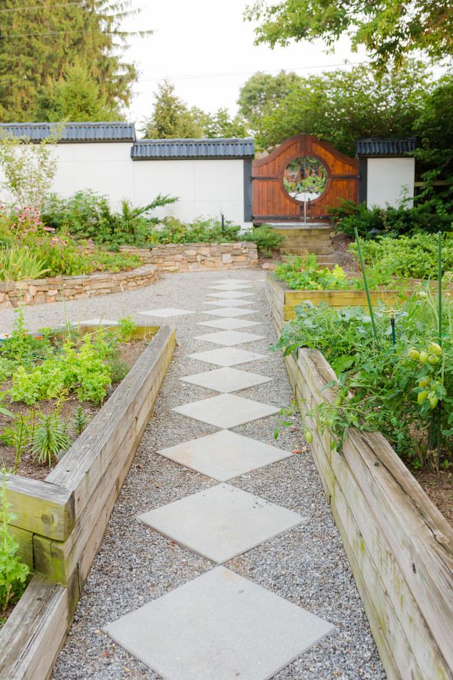 Foto di un giardino minimal esposto in pieno sole di medie dimensioni e dietro casa in estate con pavimentazioni in cemento