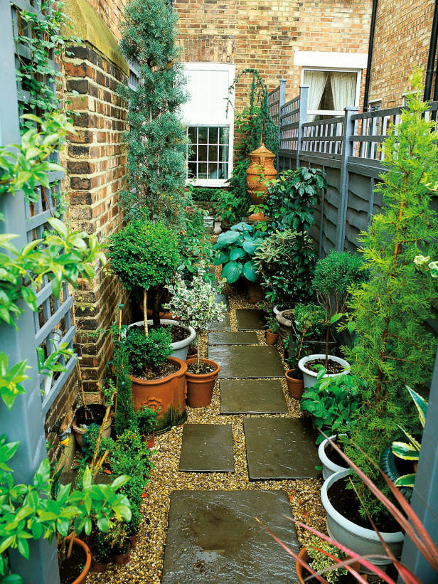 Cette image montre un petit jardin latéral traditionnel.