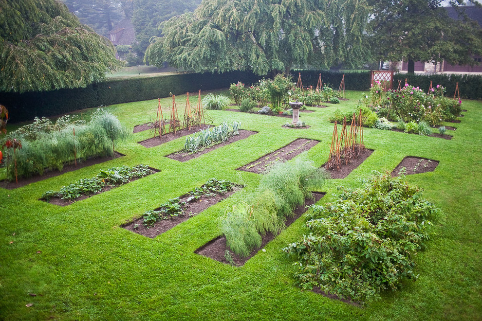 Imagen de jardín tradicional con huerto
