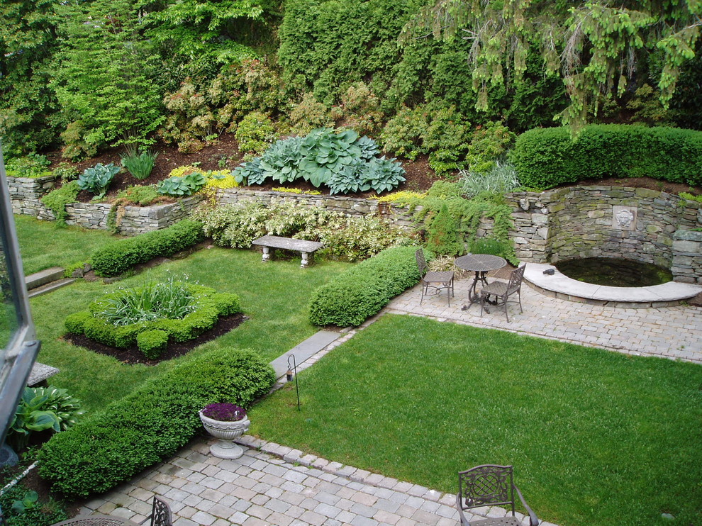 Imagen de jardín clásico con fuente