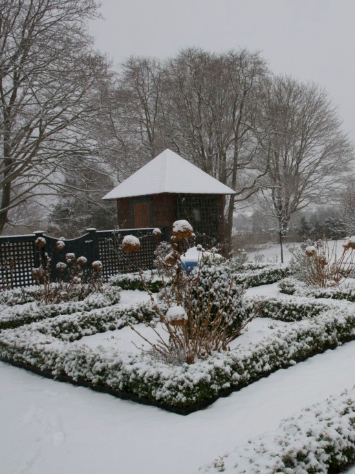 Ispirazione per un giardino tradizionale esposto in pieno sole di medie dimensioni e in cortile in inverno