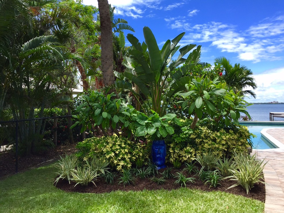 Geometrischer, Mittelgroßer Garten hinter dem Haus in Orlando