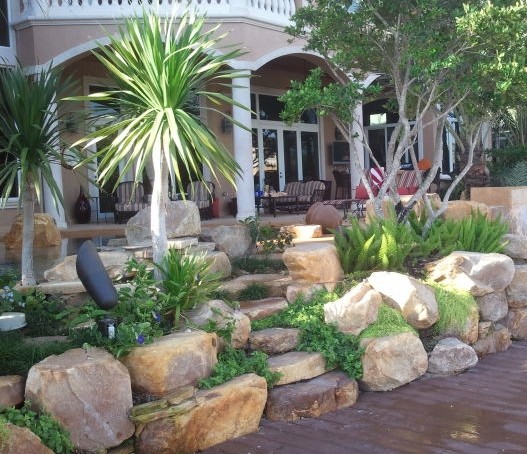 Tropical Outdoor Rock Garden Steps In Florida Tropical Garden Miami By Matthew Giampietro Garden Design