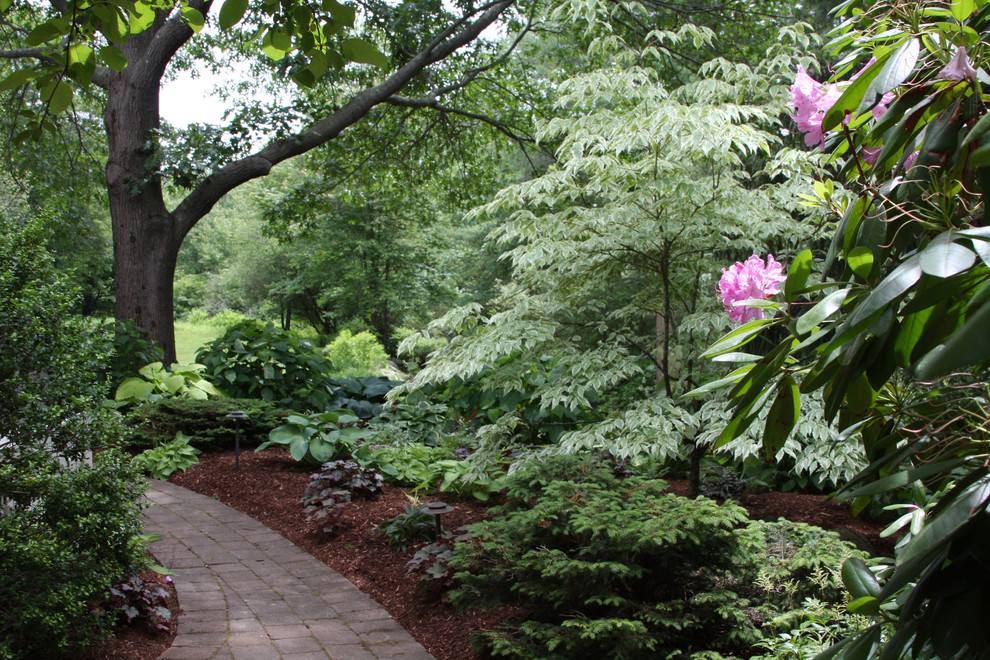 Foto di un giardino eclettico esposto in pieno sole di medie dimensioni e dietro casa in estate con pavimentazioni in pietra naturale