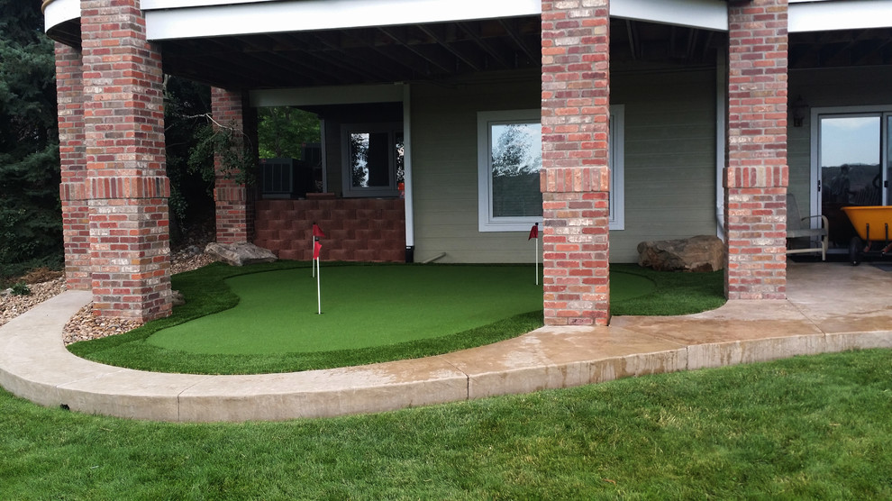 Under Deck Putting Green Traditional Landscape Denver by
