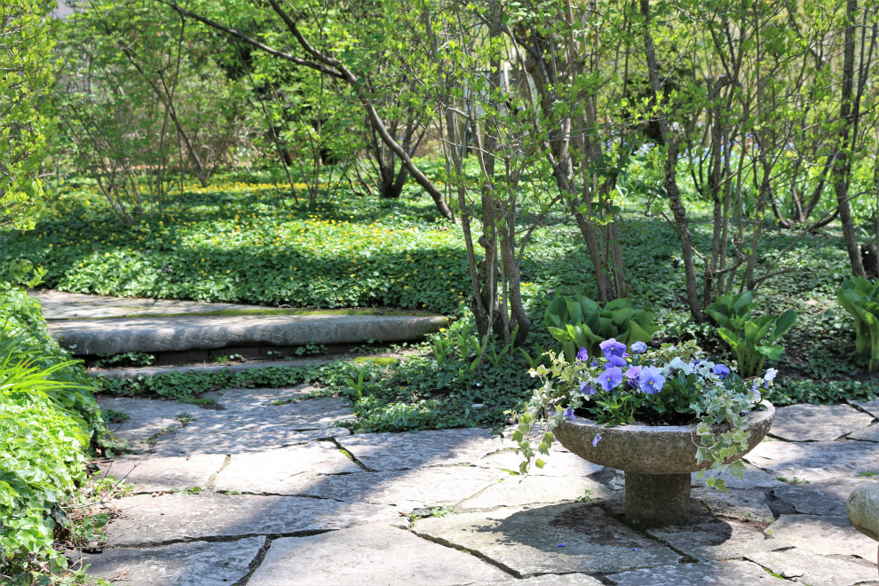Стильный дизайн: тенистый, весенний участок и сад в классическом стиле с садовой дорожкой или калиткой - последний тренд