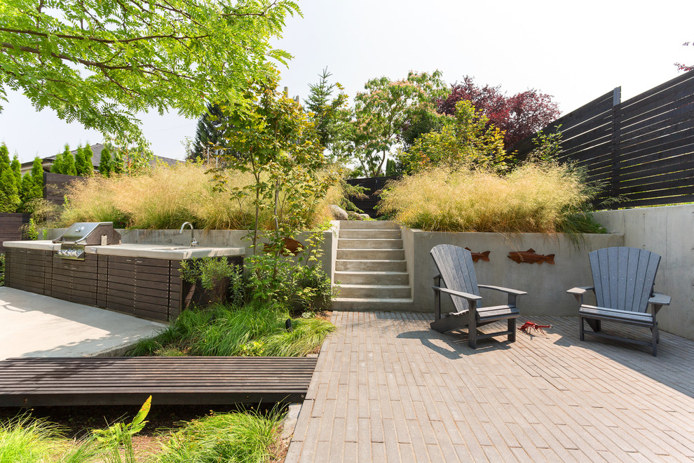 Immagine di un giardino design esposto a mezz'ombra di medie dimensioni