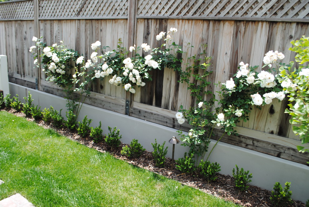 Foto di un giardino classico esposto a mezz'ombra di medie dimensioni e dietro casa con pacciame