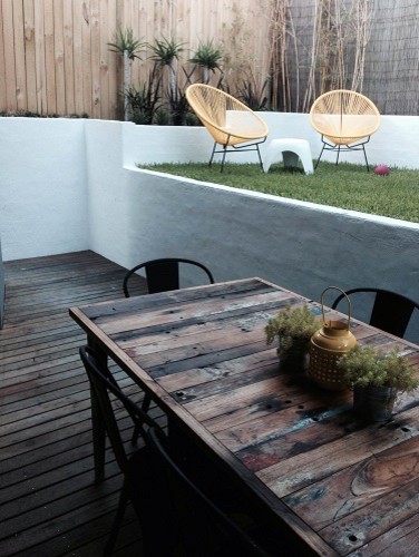 Photo of a small contemporary back partial sun garden for summer in Sydney with a garden path and decking.