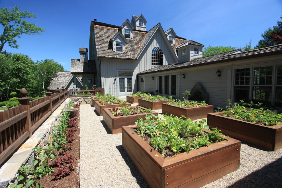 Photo of a classic garden in Bridgeport with a vegetable patch.