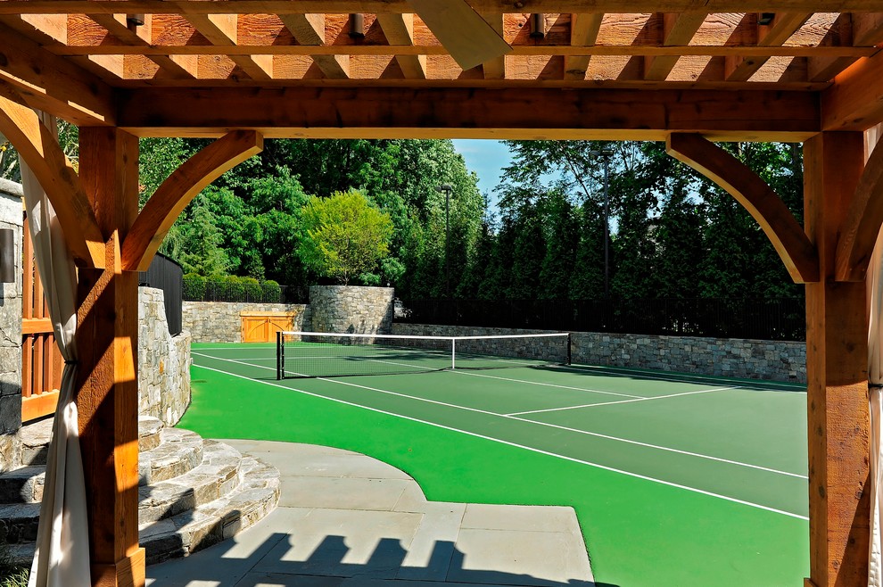 Inspiration for a medium sized traditional back garden in DC Metro with an outdoor sport court.