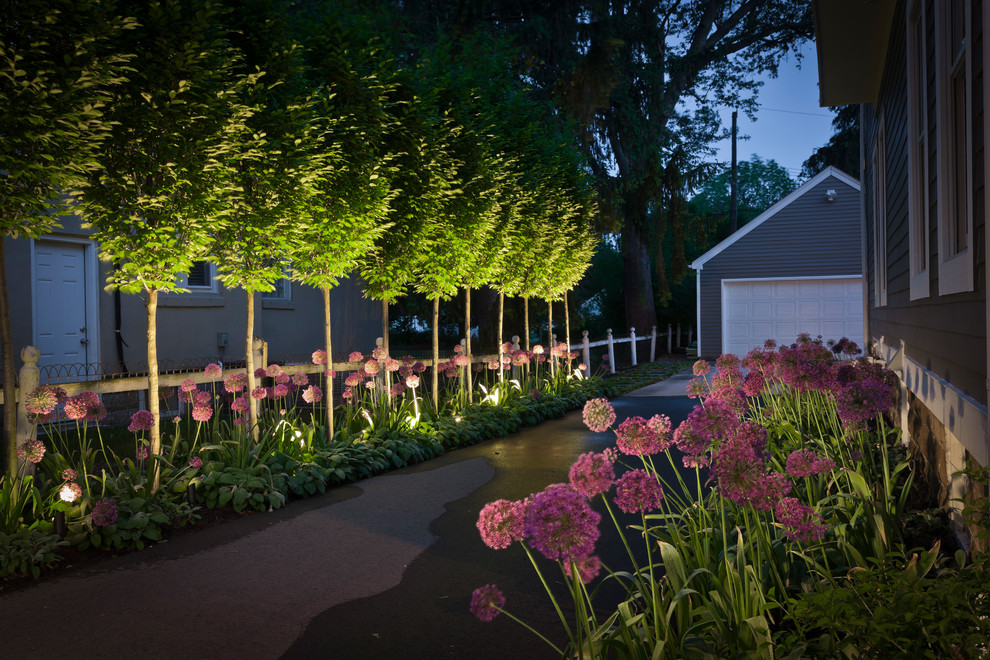 デトロイトにある中くらいなコンテンポラリースタイルのおしゃれな庭 (庭への小道) の写真