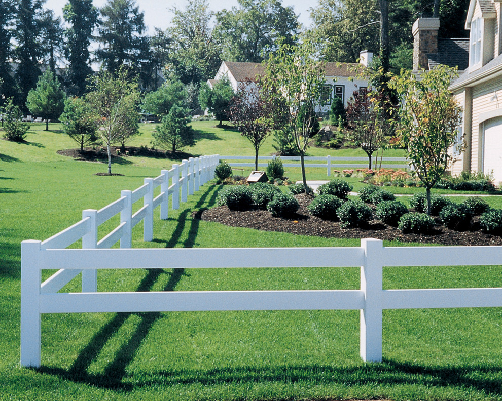 Vinyl Post and Rail Traditional Landscape Boston by AVO Fence