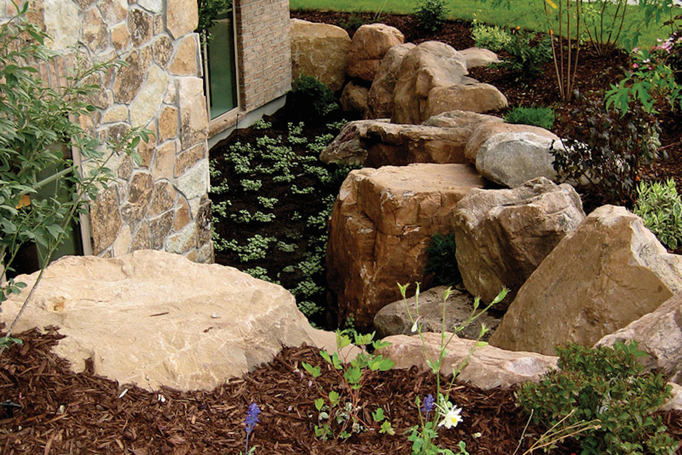 Walkout Basements & Rock Window Wells Landscape Salt Lake City by