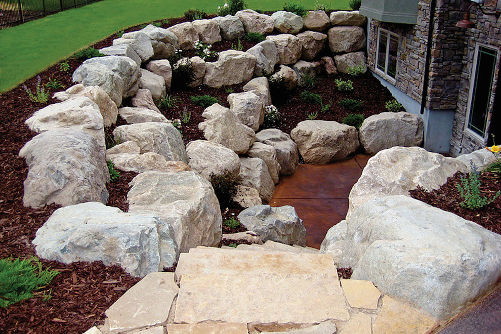 Walkout Basements & Rock Window Wells Landscape Salt Lake City by