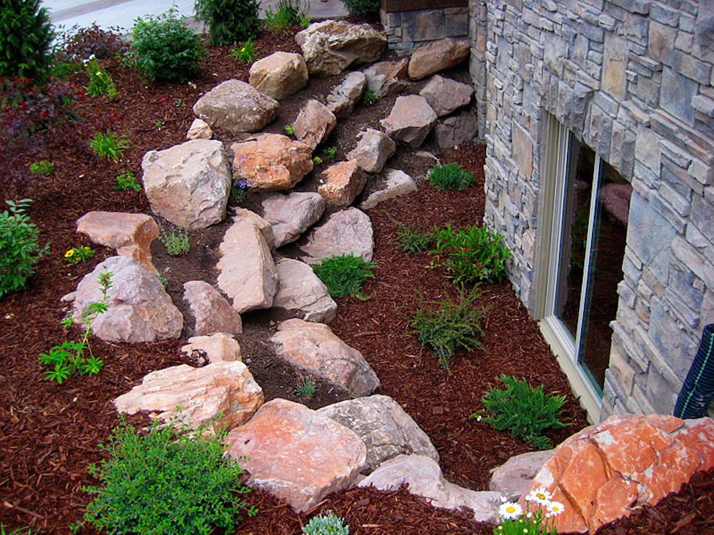 Walkout Basements Rock Window Wells Landscape Salt Lake City By Rockscapes Houzz