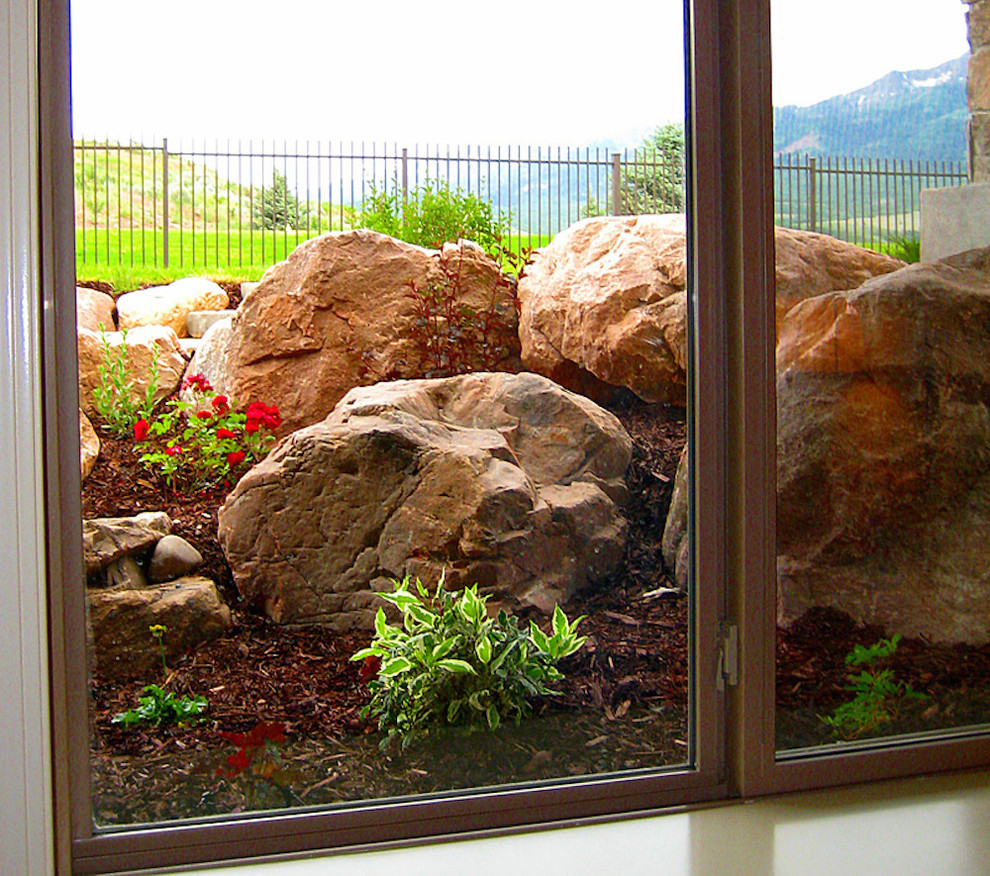 Walkout Basements & Rock Window Wells Landscape Salt Lake City by