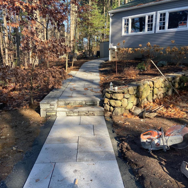 Walkway, Steps & Landing Project, Lake Cochituate MA Garden Boston by ALL Landscaping