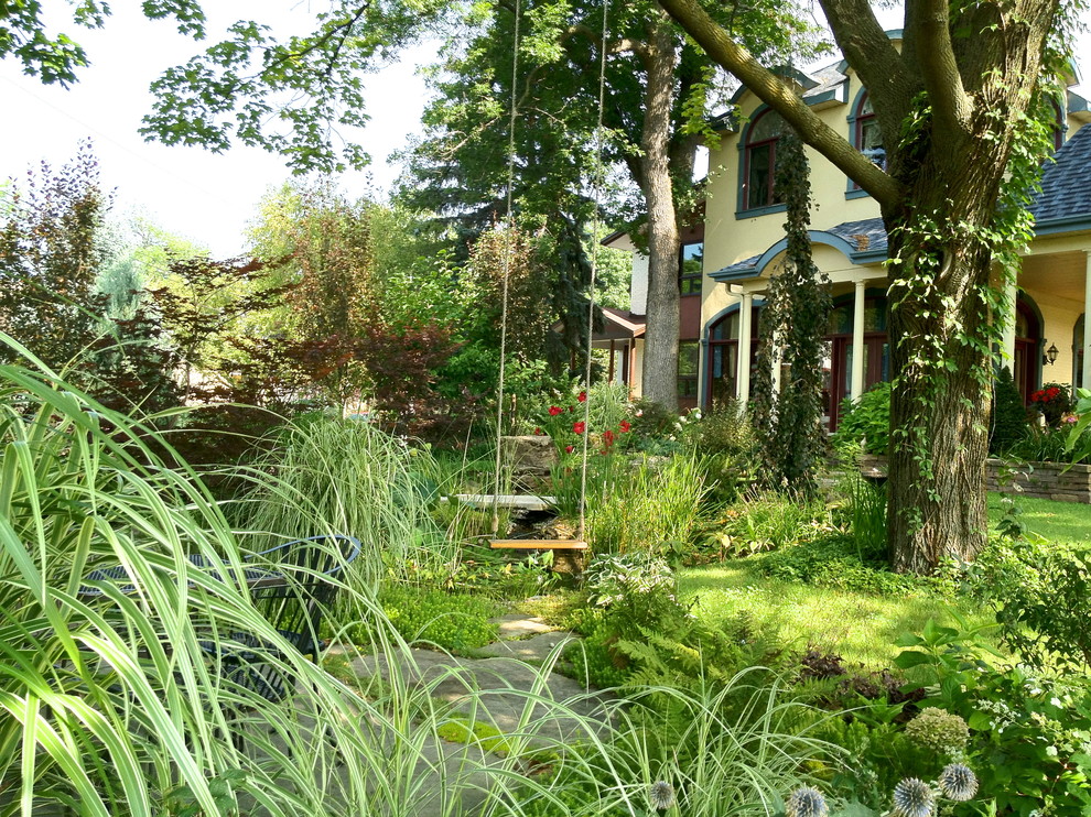 Cette image montre un jardin avant traditionnel avec une exposition ombragée.