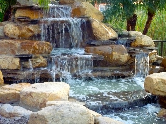 Waterfall backyard - Tropical - Garden - Miami - by Matthew Giampietro ...