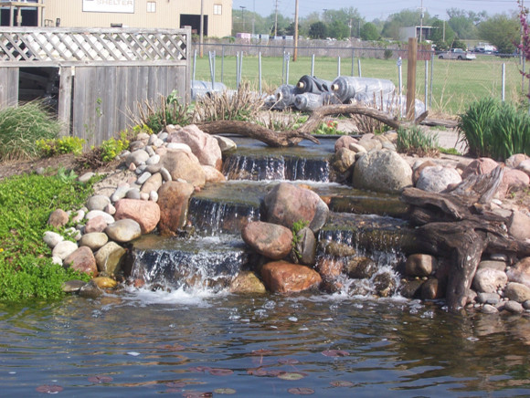 Design ideas for a traditional full sun backyard water fountain landscape in Kansas City for spring.