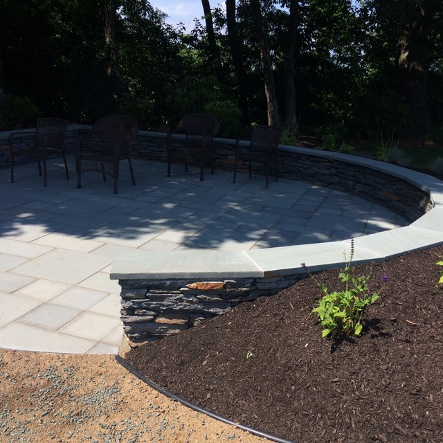 Westfield Natural Stone Sitting Wall and Patio Traditional Garden