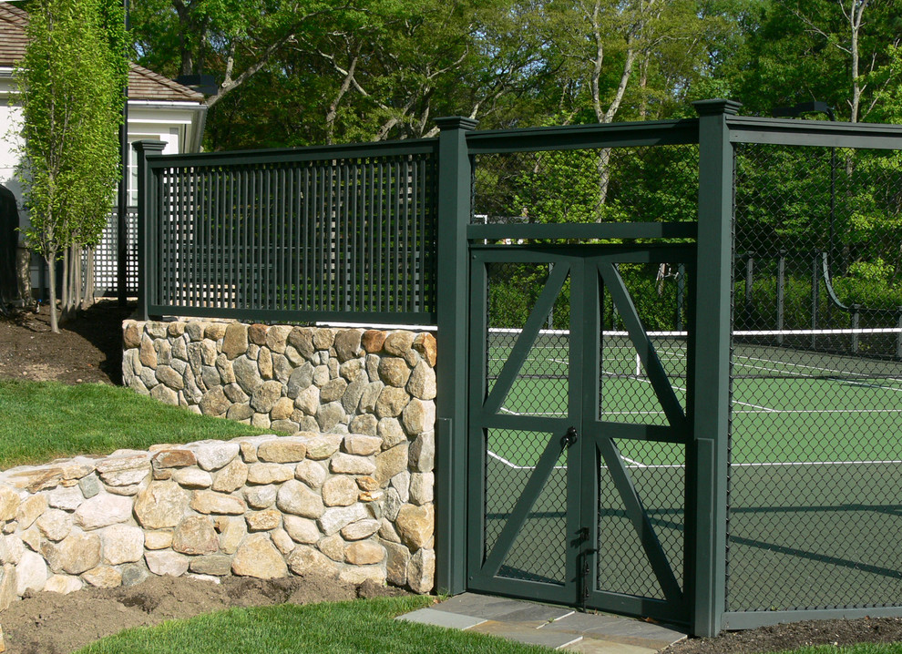 Weston Post Tensioned Concrete Tennis Court Traditional Landscape Boston by Cape and