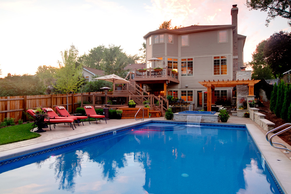 Wheaton Pool, Spa, Pergola and Landscape Traditional Garden