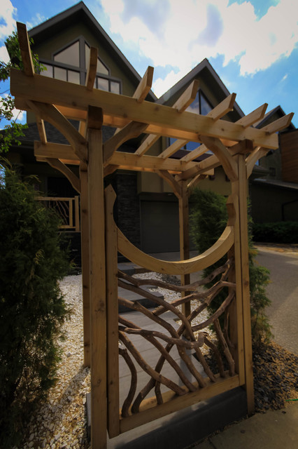 Willow Branch Arbor Feature And Porch Rustic Garden Edmonton By Greentree Outdoor Living Houzz Willow Branch Arbor Feature And Porch, Willow Branch Outdoor Living