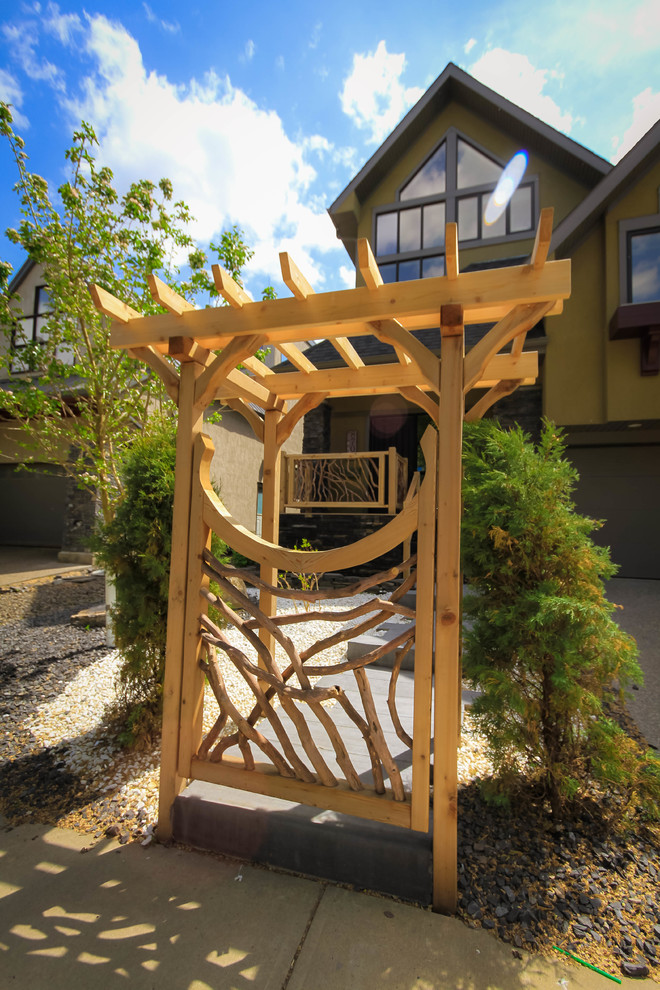 Willow Branch Arbor Feature And Porch Rustic Landscape Edmonton By Greentree Outdoor Living Houzz Porch Rustic Landscape Edmonton, Willow Branch Outdoor Living