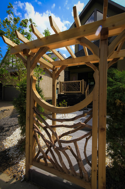Willow Branch Arbor Feature And Porch Rustic Garden Edmonton By Greentree Outdoor Living Houzz Willow Branch Arbor Feature And Porch, Willow Branch Outdoor Living