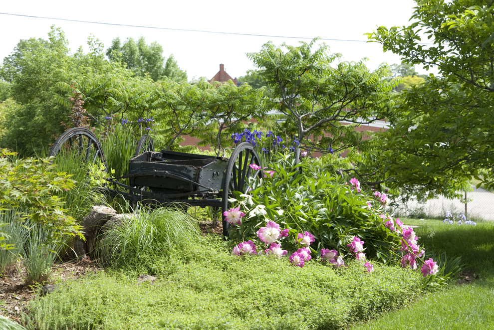 Esempio di un giardino rustico dietro casa in primavera