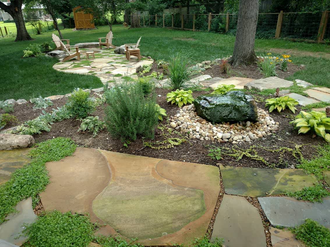Rustic Landscaping With A Fire Pit, River Rock Fire Pit Ideas