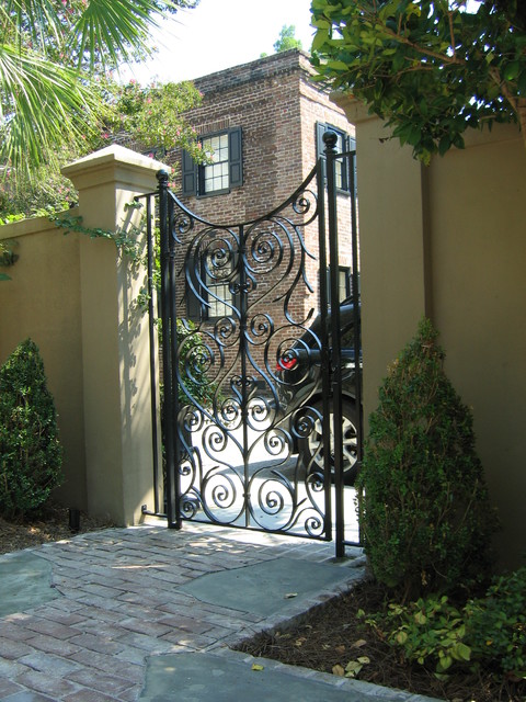 Wrought Iron passage Gate - Eclectic - Garden - Charleston - by ...