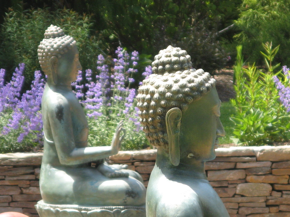Zen Garden w Yoga & Amethyst Meditation Pavilion - Asian - Landscape