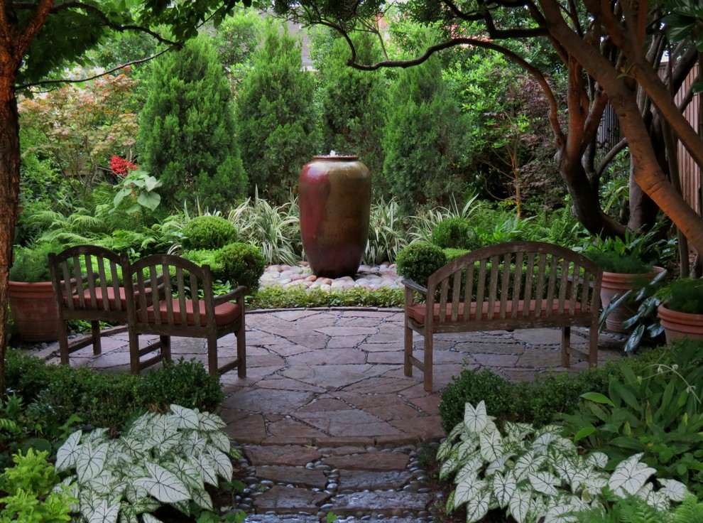 Idée de décoration pour un jardin chalet.