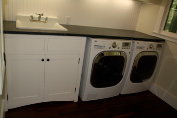 Example of a cottage laundry room design in Santa Barbara