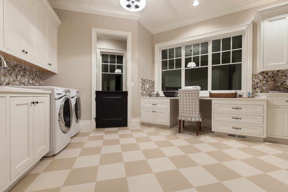 Photo of a traditional utility room in Portland.