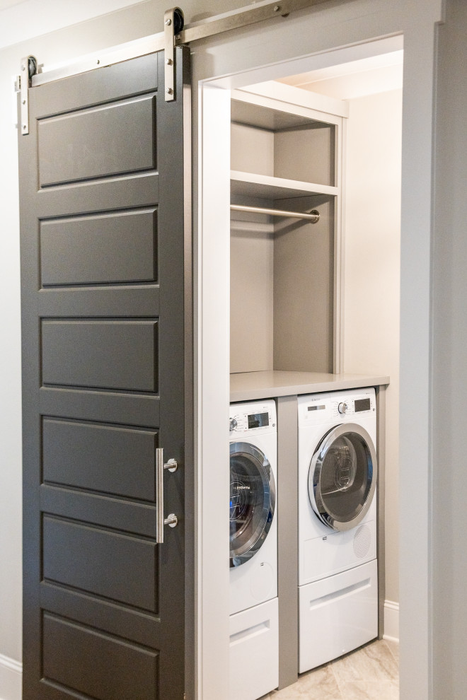 Inspiration for a modern laundry room remodel in Other